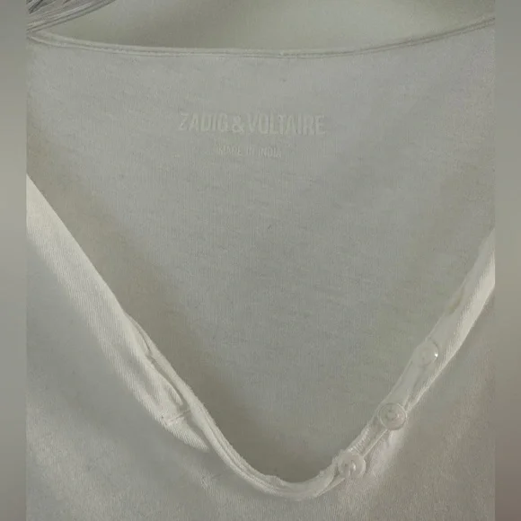 ZADIG & VOLTAIRE Tunisien Embellished Skull T-shirt In White Size Medium - Picture 4 of 6